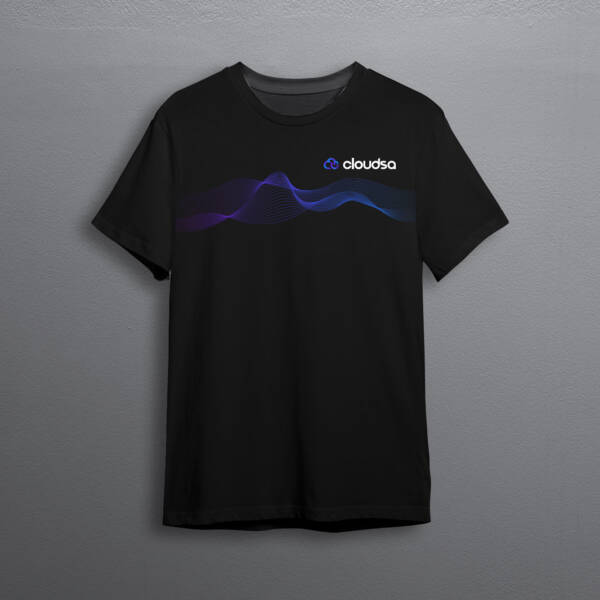 Waves on Black T-Shirt