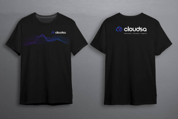 Waves on Black T-Shirt - Image 3